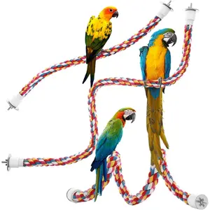 Bendable Bird Rope Perch 🌈🐦 Cotton Climbing Toy for Conures, Quakers, Cockatoos