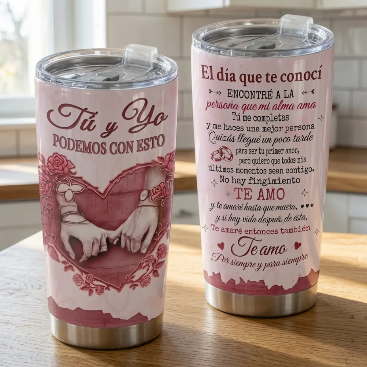 SMS - “Tú & Yo” Vaso Térmico de 20 oz – Hecho en EE. UU., Vaso Especial para Parejas y Momentos Inolvidables, Regalo de Aniversario para Él o Ella, Taza de Amor para Esposo y Esposa, Día de Muertos tumbler, Vaso Día de Muertos