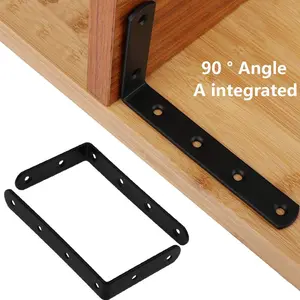 Black Corner Bracket Heavy Duty Shelf Brackets 5 x 3 Inch L Corner Brace Joint Angle Bracket for Shelves, Furniture Cabinet Bookshelf
