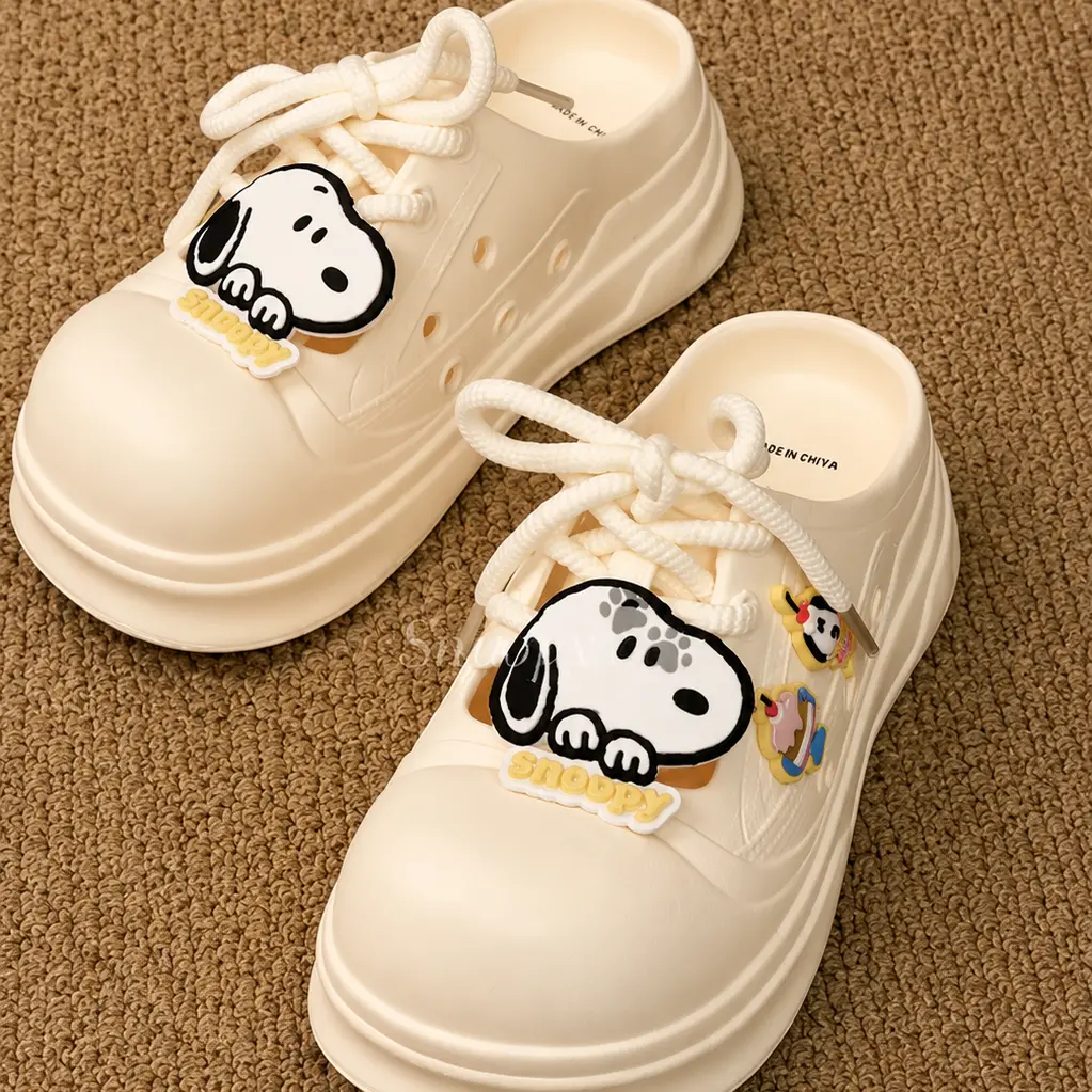 Snoopy - Themed Fashionable Laced Slippers: Cozy for Indoor Relaxing and Casual Home Wear,cozyvibes Soft Shoe, Back To School