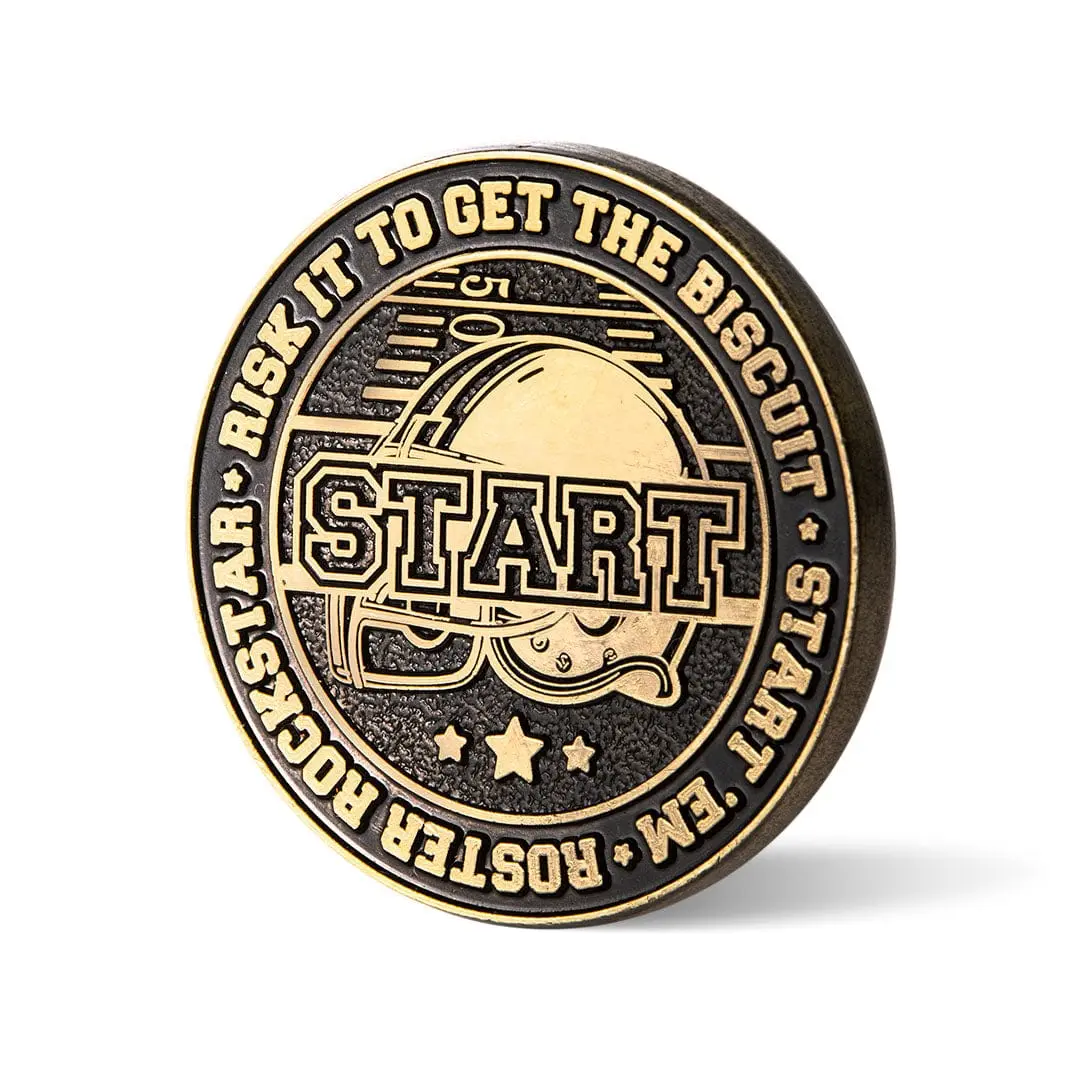 Start + Sit Fantasy Football Metal Coin