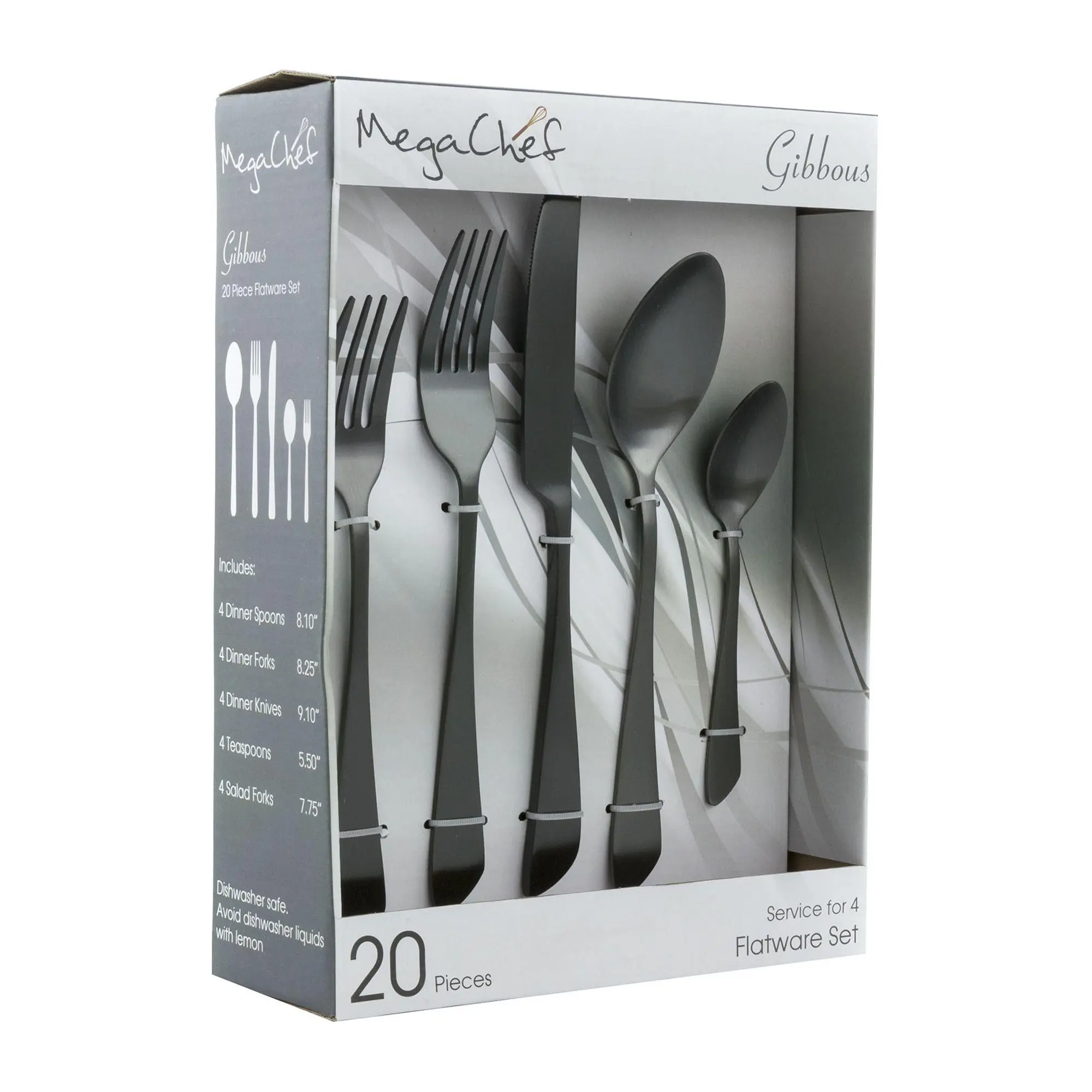 MegaChef Gibbous 20-Piece Flatware Utensil Set