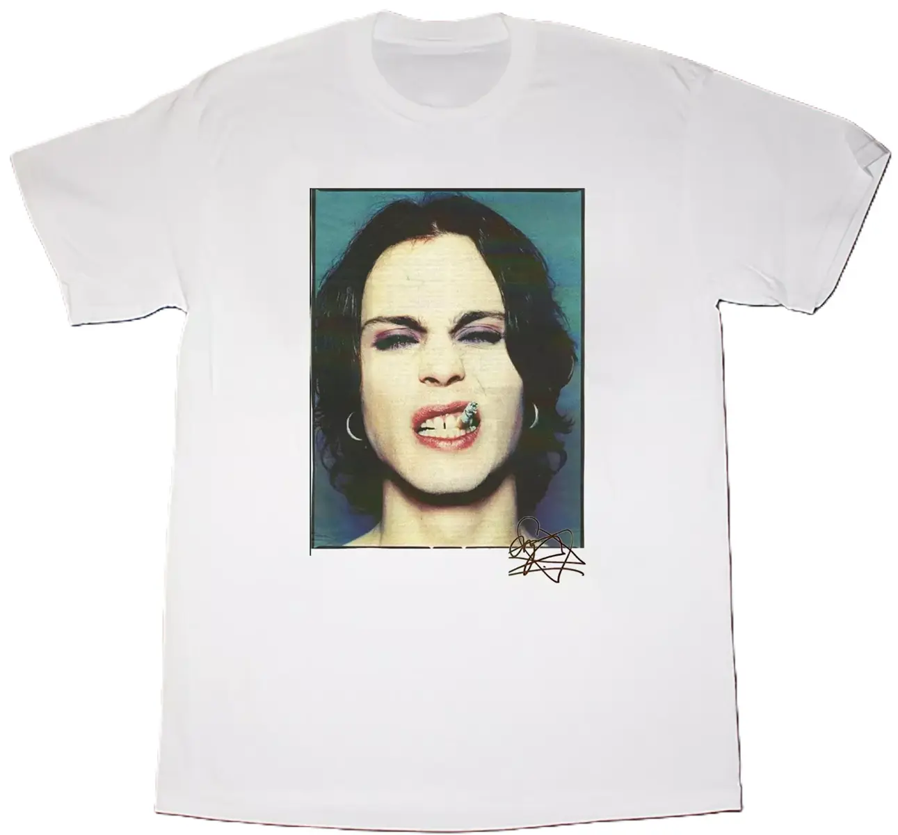 Rare Ville Valo HIM Band White T-shirt, Rock Hip Hop Tee, Unisex Cotton Fabric Fitted Shirt, Menswear Top