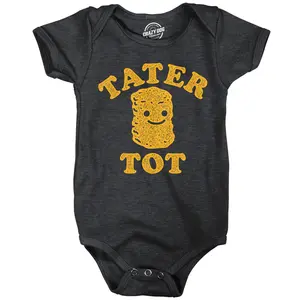 Tater Tot Baby Bodysuit Funny Sarcastic Graphic Novelty Jumper for Infants Funny Baby Onesies Sarcastic Clothes for Baby Funny Food Onesie Novelty Onesie Black -