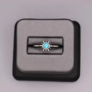 Sterling Silver Stone Ring - Turquoise Sun