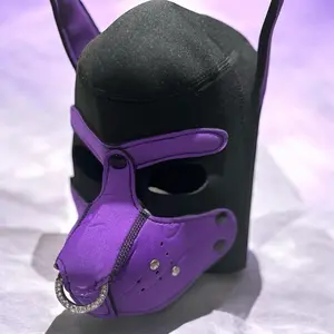 Puphoo for Human Cosplay - Purple and Black Mask with Rhinestone Accents and Adjustable Straps