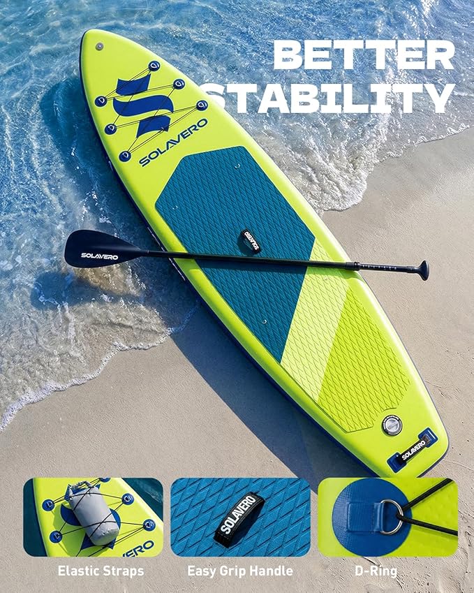 10'6" Inflatable Stand Up Paddle Board for Adults, SUP with Premium Accessories, Anti-Slip EVA Deck, Suitable for Youth & Adults of All Skill Levels