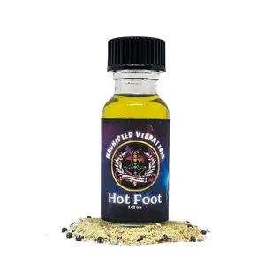 Hot Foot Handmade Ritual Oil | Drive Away Unwanted People, Spirits or Entities | Made with Herbs & Essential Oils | Hoodoo, Voodoo, Wicca, Pagan | Aromatherapy
