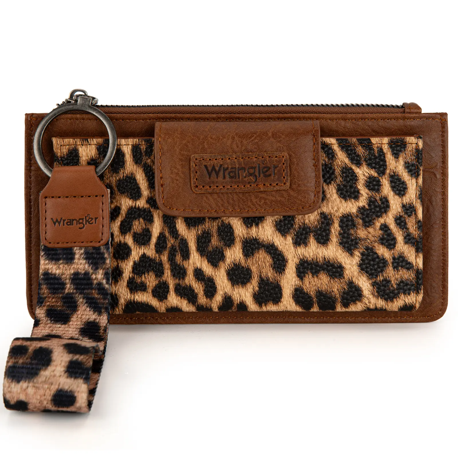 Wrangler Boho Aztec Clutch Wristlet Wallet with Double Layer Credit Card Holder with zipper