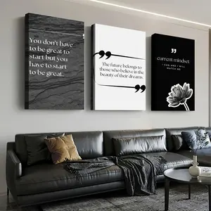 3-piece set with frame - Inspirational quote decor modern living room themed canvas wall art framed painting clearance sale, 2D flat, suitable for Halloween, Christmas, winter and summer, luxurious interior decoration for him/her, bedroom, living room, ba