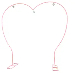 Its About Time Weddings Pink Heart Shaped Backdrop Stand Weddings Bridal Shower Party Decoration Tall Pink, Ceremony arch decor, Floral arches wedding 8.2ft x7.8ft