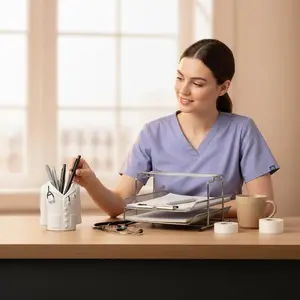 Creative Doctor Coat Pen Holder, Medical Theme Desktop Organizer, Home Office Desk Decor, Unique Pen Stand for Nurses and Doctors, Stationery Storage Organizer