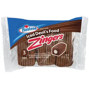 Hostess Zingers, Devil's Food Cakes with Creamy Filling, 3.81 oz Each (Pack of 6)