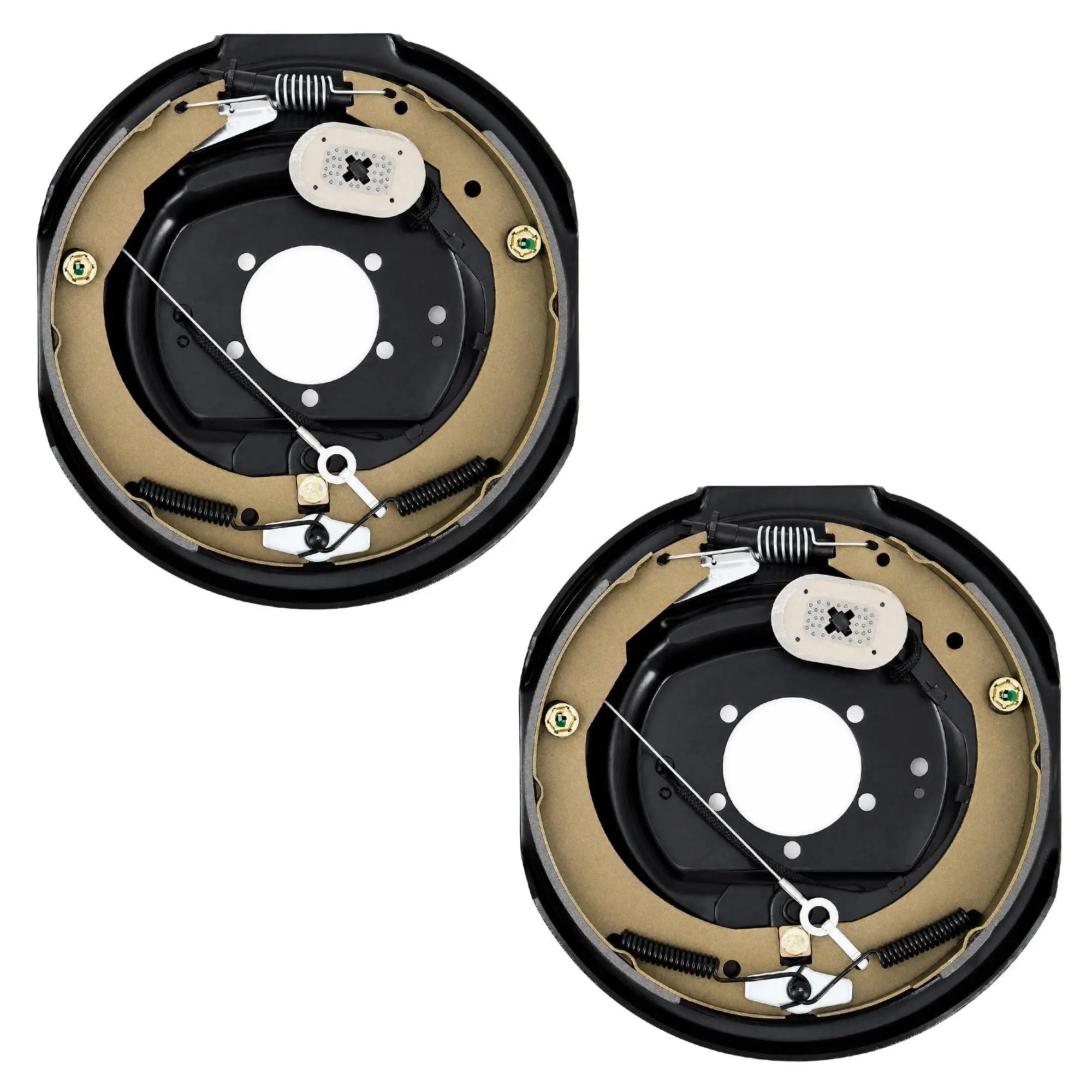 12" x 2" Electric Trailer Brake Assembly, Self-Adjusting Electric Brakes Kit for 7000 Lbs Axle, 5-Hole Mounting Brake Backing Plates, Left & Right Side Braking System Replacement Parts, 2 PCS