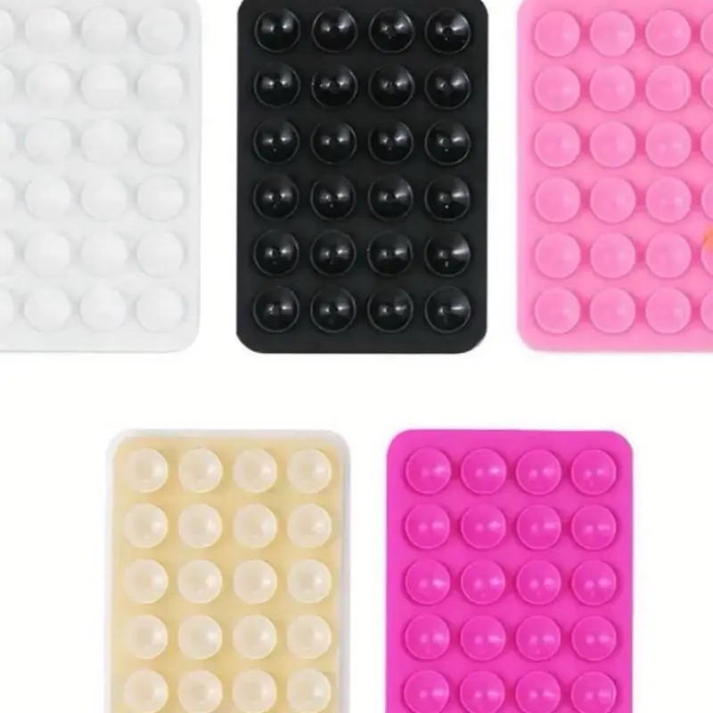 Silicone Phone Adhesive Holders -  for Iphone & Android, Available in Mixed Color, Includes Suction Cup Design, Hands-Free Adhesive Phone Holder - Smartphone, Cellphone