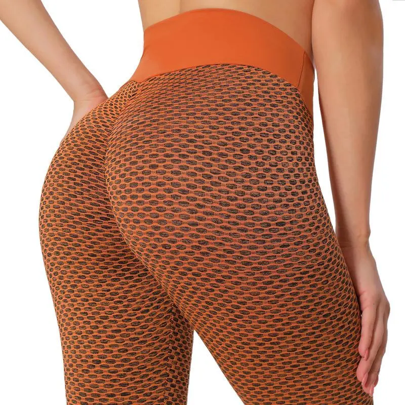 Women's Seamless High-Waist Plaid Leggings, Breathable Fitness Pants for Yoga & Gym