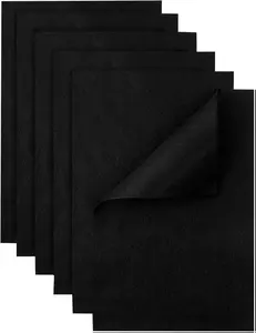 Black Felt Fabric Sheets - 6PCS Felt Squares - 8x12 Soft Felt Squares, 1.5mm for Sewing, Patchwork, Decoration, Embroidering, Book, DIY Craft