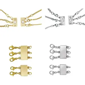 Magnetic Necklace Layering Clasp Two and Three Layers