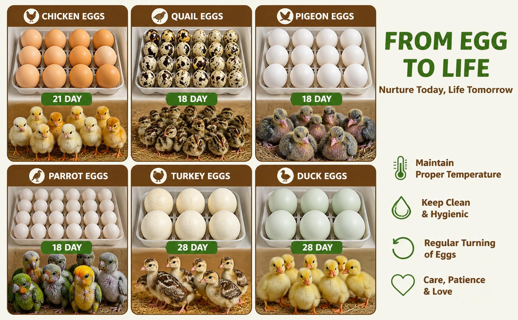 2026 Upgraded Automatic Egg Incubator Multiple Capacities, Intelligent Digital Hatcher with Auto Turning & Temp Humidity Control for Chicken Duck Quail