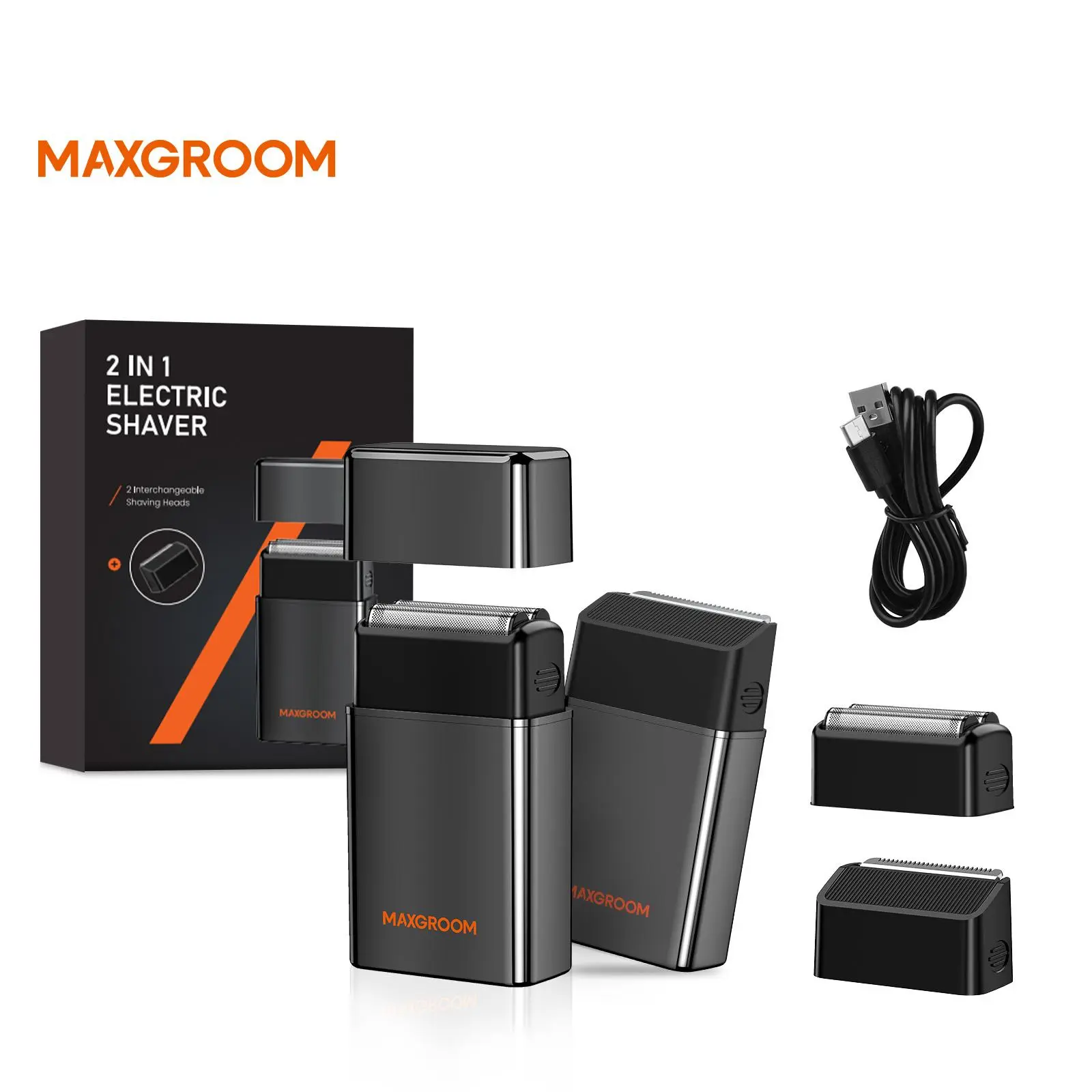 2-in-1 Electric Shaver for Men, Rechargeable Electric Razor, Beard Trimmer, Facial Hair Remover, Cordless Portable Shaver, USB Rechargeable Shaver, Men’s Grooming Tool, Rechargeable Shaver Machine
