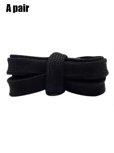2025 New Style Simple Solid Color Wide Shoelaces, Footwear Lace, Black Flat Shoelaces for Sneakers, Canvas Shoes, Casual Shoes, Shoes Accessories for Women & Men for Outfit Matching