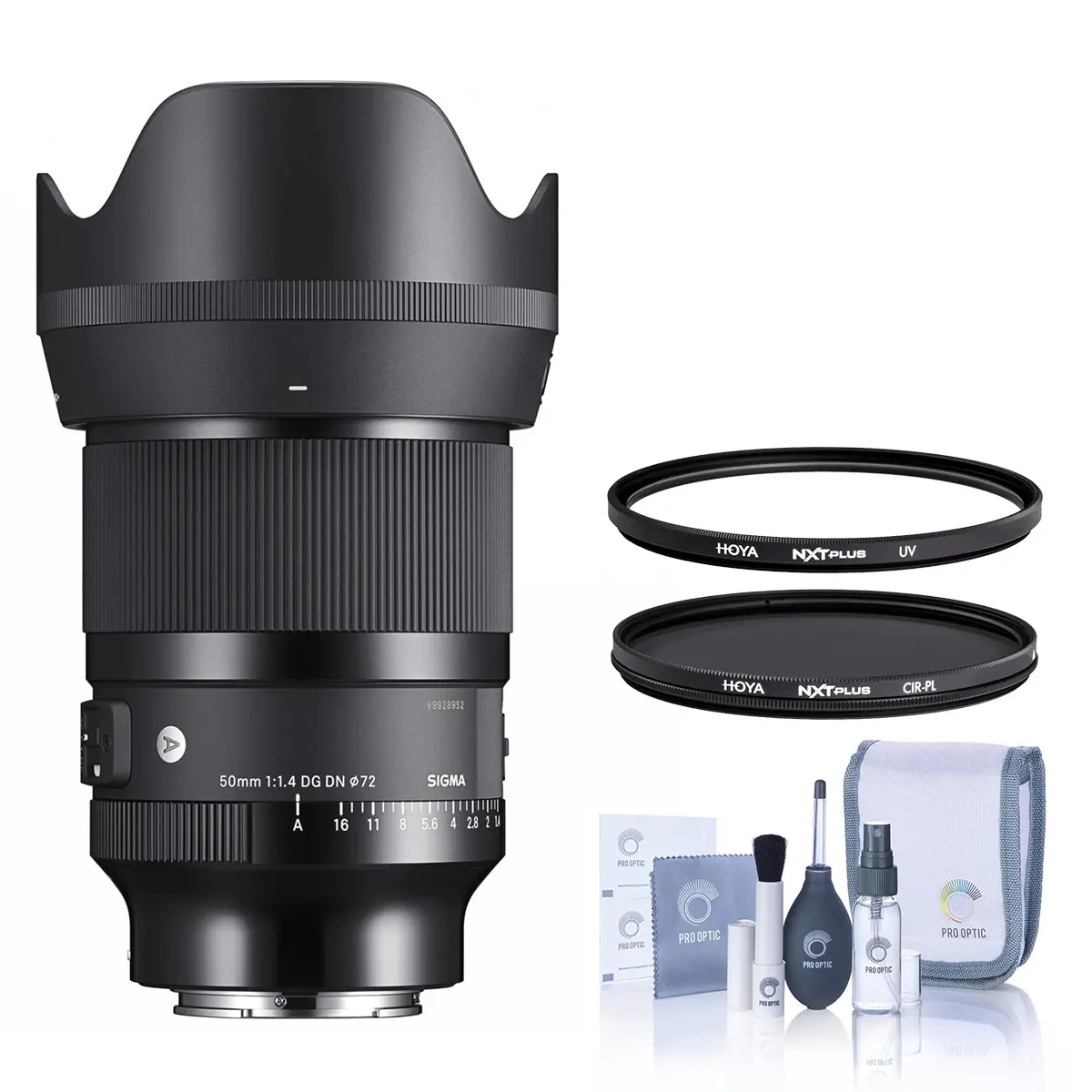 Sigma 50mm f/1.4 DG DN Art Lens for Sony E Bundle with Hoya 72mm Multi-Coated UV and CPL Filters, Cleaning Kit
