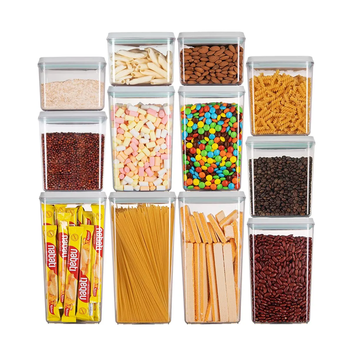 New Products – Pop Airtight Food Storage Jars with Lids – 500ml, 1200ml, 1800ml, 2000ml, 2700ml, 3300ml, 4000ml – Stackable & Combinable Set, 1-Button Open, BPA-Free, 1.2 QT, Ideal for Snacks, Herbs & More, tiktok shop