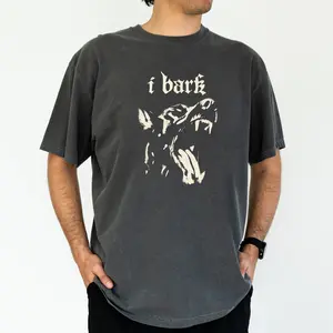 ChicCotton Vintage I Bark Comfort Colors Shirt, Edgy Barking Dog Men T-shirt, Retro Dog Barking Streetwear Graphic Tee For Men