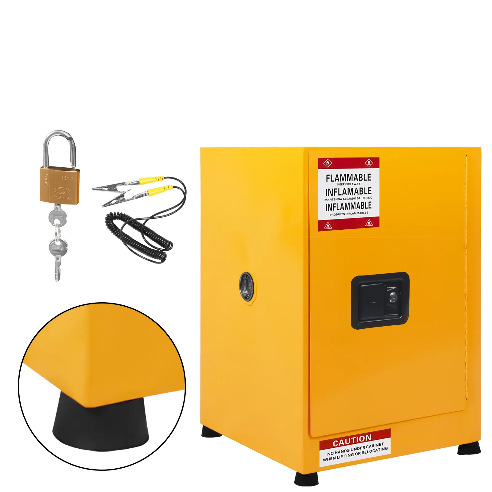 Flammable Safety Cabinet 12 Gallon - Heavy Duty Galvanized Steel Storage - Fireproof, Leakproof, Adjustable Shelf - 17" x 17" x 22" for Industrial, Commercial, Home Use, Fireproof Safe Box