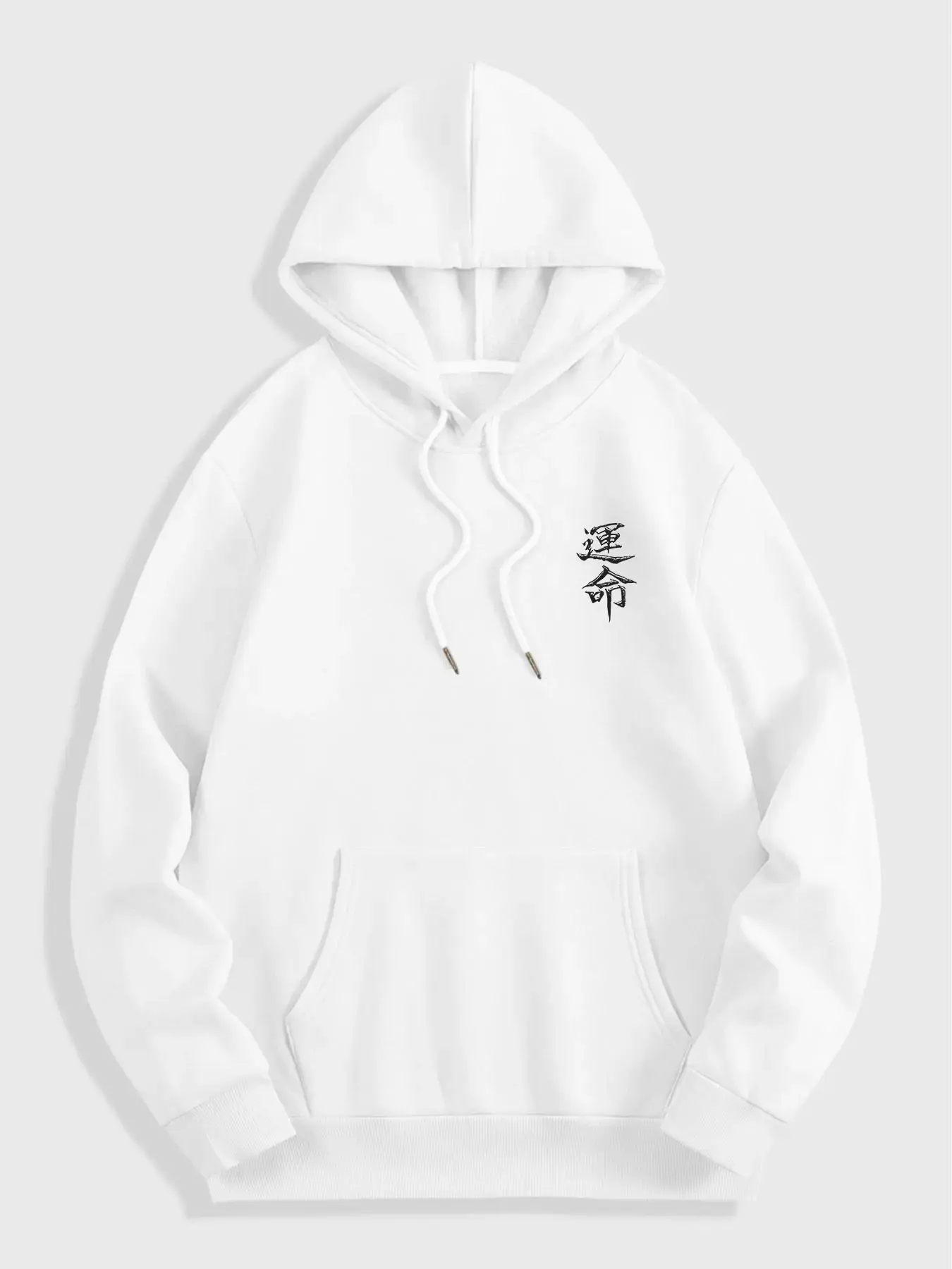 Japanese Samurai Fate Hoodie for Men - Oversized Knit Long Sleeve Fitted Pullover Sweatshirt with Katana & Kanji Print, Graphic Print Hoodie, 2025 Trendy Anime Casual Streetwear, Casual Soft Sweatshirt, Casual Fashion Sweatshirt