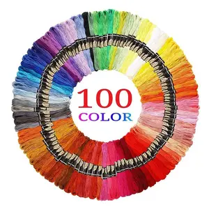 Random Color Embroidery Floss, 100pcs Cross Stitch Thread, Sewing Supplies for DIY Craft, Sewing Accessories, Home Accessories