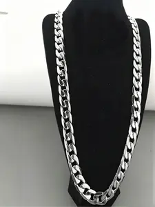 Men's Punk Style Stainless Steel Cuban Link Chain Necklace, Stainless Steel Necklaces, Fashion Accessories for Party, Daily Clothing Decor for Boy, Gifts For Dad