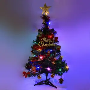 2 FT Tabletop Artificial Small Mini Christmas Tree with LED Light & Ornaments ChristmasTree MiniChristmasTree TabletopTree HolidayDecor XmasTree LEDChristmasTree ChristmasOrnaments FestiveDecor HomeDecor