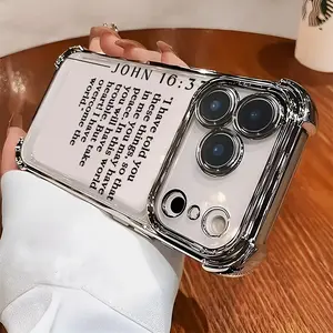 Biblical Peace Verse Phone Case for iPhone 17 Air 16 15 14 13 12 11 Pro Max Plus border Electroplating with counter-fall Safety Cushion 2D printing Four-corner Thickened