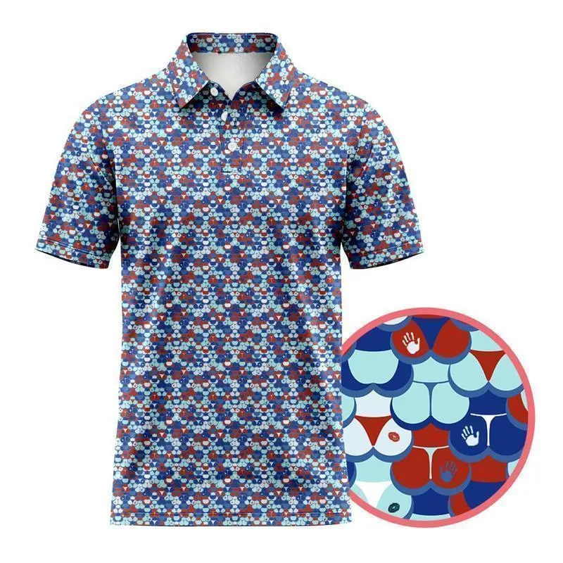 Merica Butt Print Golf Polo Shirt for Men – Soft Short Sleeve Casual Golf Shirt, Lightweight Classic Fashion Top, Comfortable Fit for Every Occasion
