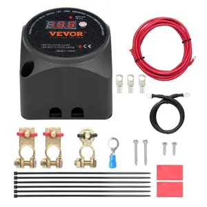 fathersdaygift VEVOR Dual Battery Isolator Kit, 12V 140Amp, Manual and Auto Modes VSR Voltage Sensitive Relay with LCD Screen, Smart Battery Isolator for ATV UTV RV Camper Off-Road Vehicle Caravan Truck Boat Yacht