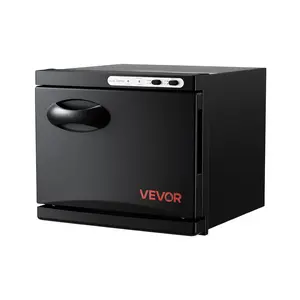 VEVOR Hot Towel Warmer, 1.76 gal Small Towel Warmer Cabinet with Clip & Stainless Steel Rack, Holds up 12 Towels, Portable All-Round Heating Cabinet for Spa, Barber, Manicures, Massage, Salon, Black