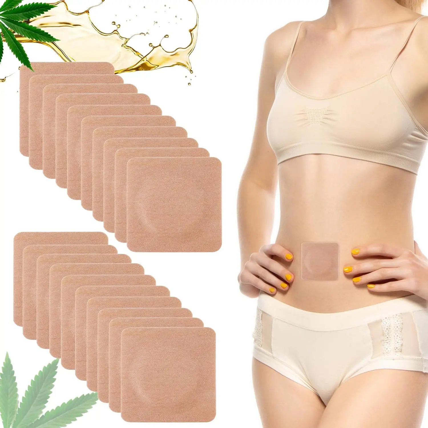 120PCS Disposable Castor Oil Patches - Hypoallergenic, Gentle, Sensitive-Skin Safe, High-Absorbent Self-Adhesive Belly Button Wrap, Waterproof, No-Wash, Ideal Beauty & Body Care Gift, Water Proof