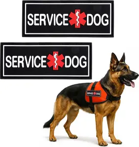 Xelsluthe Service Dog Patches for Harness 2 Pack Durable Rubber Polyester with Hook & Loop for Vests Emotional Support Dogs in Training