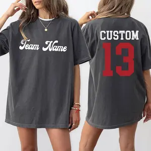 Custom Team Name Jersey Tshirt,Custom Sports Shirt with Name and Number,Matching Team Tshirt,Personalized Group Tee,ana2027