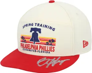 Bryce Harper Philadelphia Phillies Autographed Player-Worn Tan Cap from 2025 MLB Spring Training - Fanatics Authentic Certified
