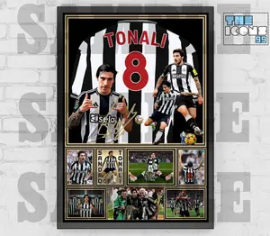 Icon Sandro Tonali Football Shirt Back Poster No Framed / Signed