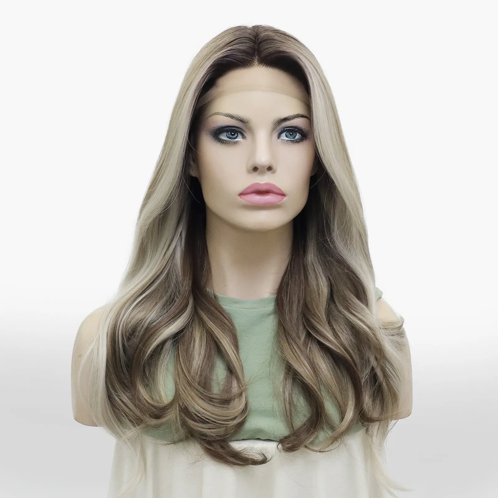 IMstyle Evelyn T-part pre plucked Brown blonde highlight with 22inches with soft rooting lace wig TK112-007