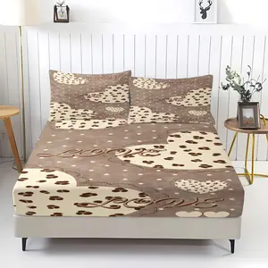 Leopard Print Fitted Sheet Set, Including 1 Bed Sheet And 2 Pillowcases, Comfortable Bedding, Cozy Bedroom Decor