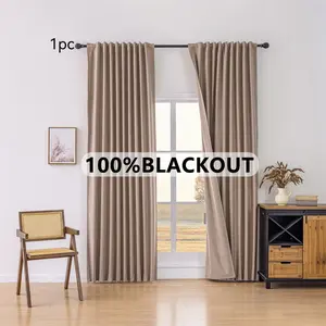 Inoda Mother's Day Gift, 1 piece of 100% blackout Thermal Insulated curtain, suitable for living room and bedroom windows, comes with 1 set of lifting hooks, made of polyester material, blocks light and heat