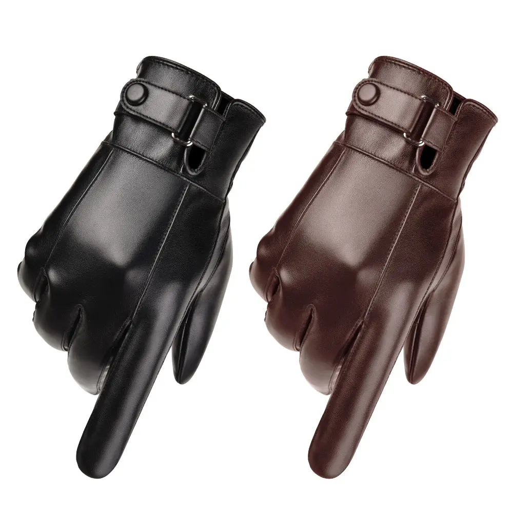 Men's Winter Warm Gloves, Adjustable Zipper Cycling, MTB Gloves, Skiing & Mountaineering Training Gloves, Ergonomic Design, Durable PU Leather, Outdoor Sports Gear, Hand Gloves, Outdoor Activity Gloves, Protective Gear