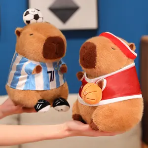 Cute Football Capybara Plush Toy, Basketball Capybara Stuffed Animal Doll, Cute Animal Design, Birthday Gift, Christmas Gift, Home Decoration, Cuddly Stuffed Animal, Soft Stuffed Animal