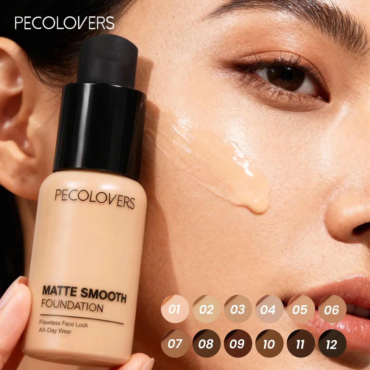 1PC Pro Flawless Liquid Affordable Soft Matte Makeup Foundation -, Full Coverage, Flawless Matte Finish, Natural, Waterproof, Long-Lasting Concealer for Dark Circles, Acne, Blemishes, and Imperfections - Suitable for All Skin Types and Tones