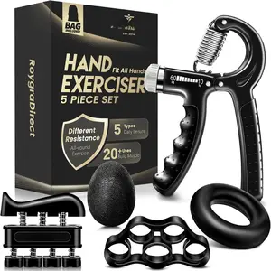 Grip Strength Trainer (5 Pack), Forearm Strengthener Exerciser, Hand Strengthening Devices, Finger Strengthener, Workout Exercise Fitness Equipment, Baseball Climbing Calisthenics Basketball