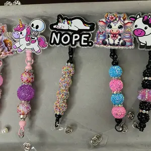Custom Beaded Acrylic Badge Reel